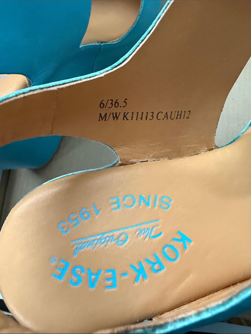 Kork-Ease Turquoise Blue Platform Wedge Sandals with Buckle - Picture 8 of 8